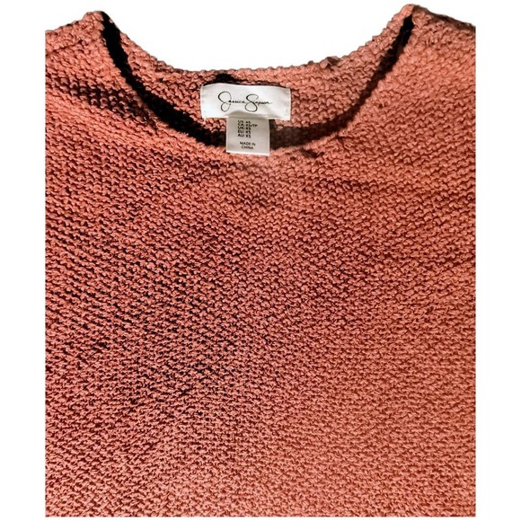 Jessica Simpson Rust Orange Knit Top Women's Sleeve Cropped Sweater Pullover XS - Picture 4 of 10
